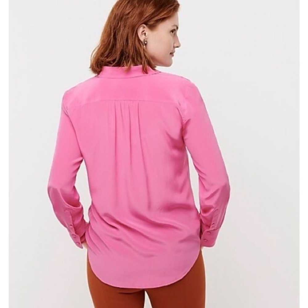 J.Crew J. Crew Pink Long Sleeve Button Down Silk … - image 5