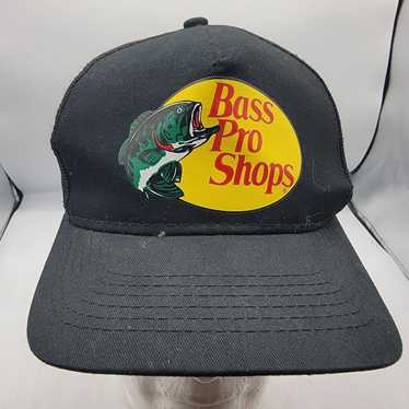 Vintage Bass Pro Shops Fish Mesh Trucker Black Fishing Hat Cap Snapback NWT