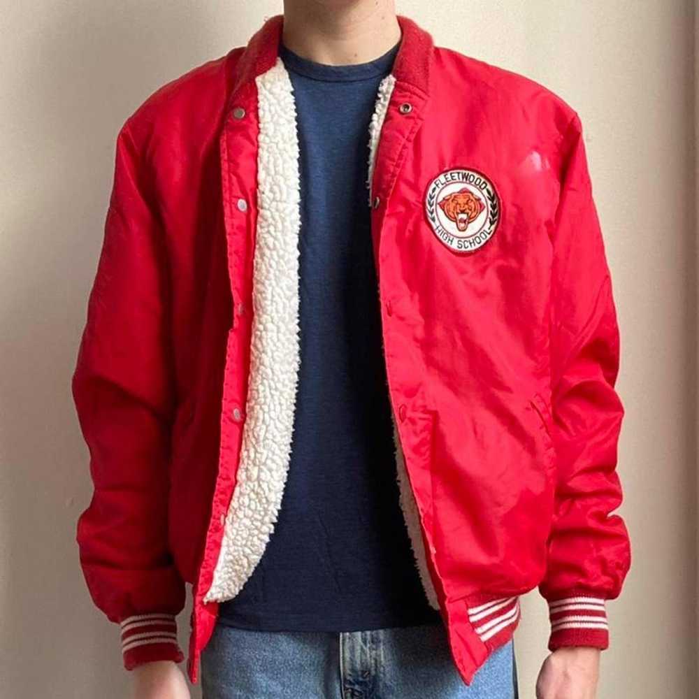 Other Vintage 80s fur-lined varsity jacket - image 1