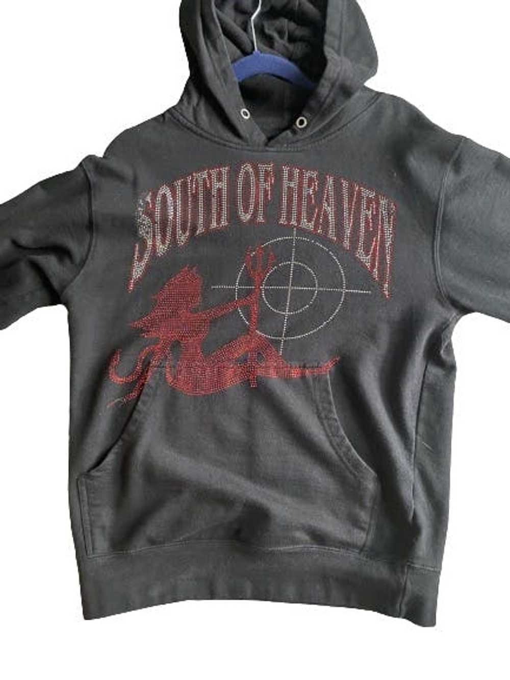 Streetwear South Of Heaven Rhinestone Hoodie - image 1