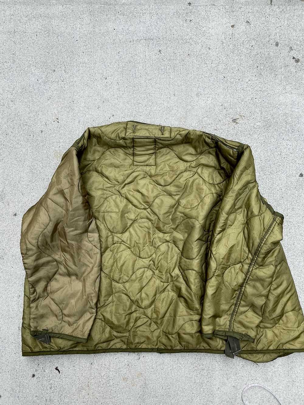 Military × Vintage Vintage Military Green Coat Li… - image 5