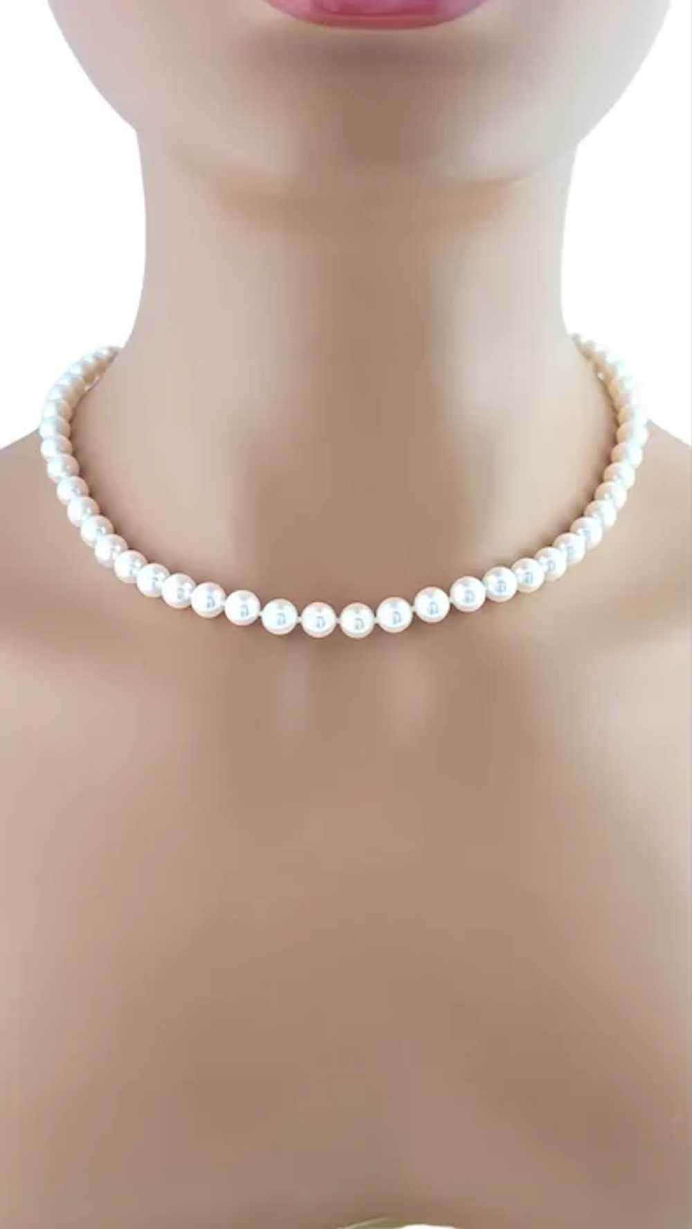Tiffany & Co. 18K White Gold Pearl Necklace 18.5" - image 6