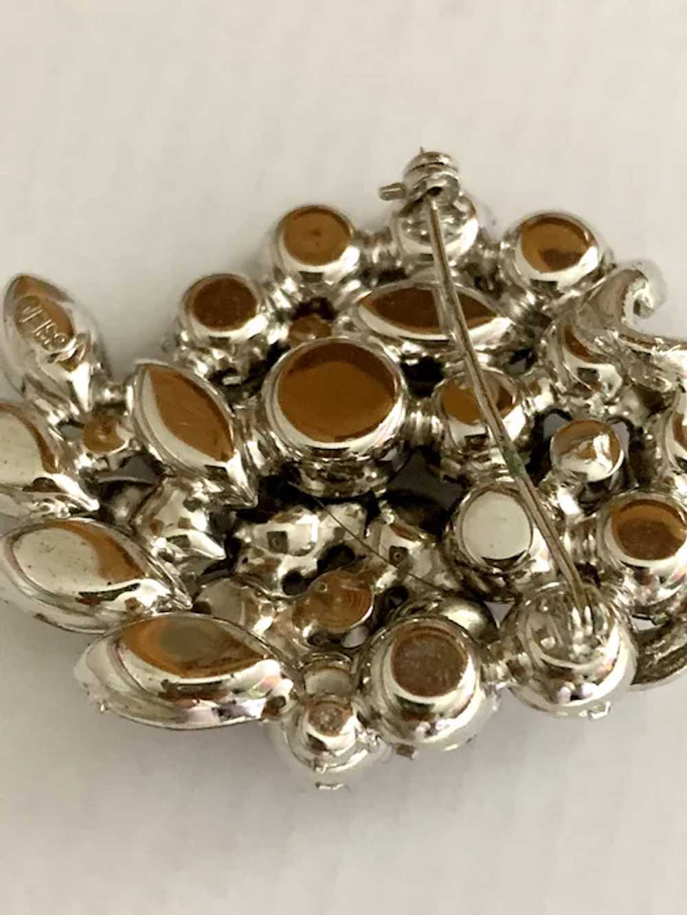 Vintage Weiss Smokey Rhinestones Brooch Pin - image 4