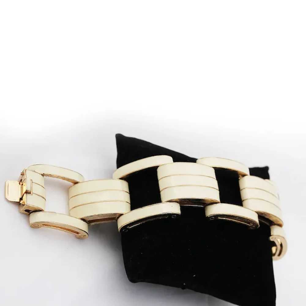 CINER Bracelet – Cream Enamel with Gold Plate Lin… - image 3