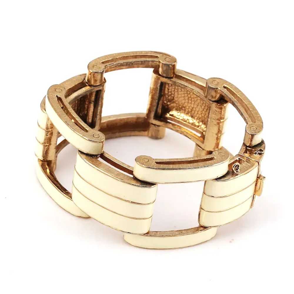 CINER Bracelet – Cream Enamel with Gold Plate Lin… - image 6