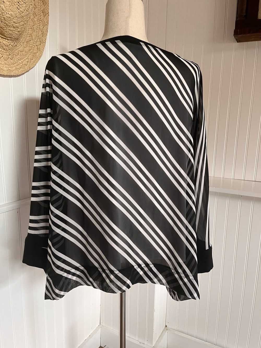 Worthington Worthington Black & White Striped Blo… - image 6