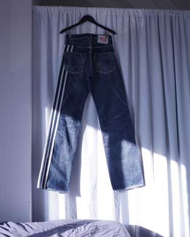 Y-3 Yohji Yamamoto Adidas SS04 3 Strip Spotted Horse Denim Jeans 32x30