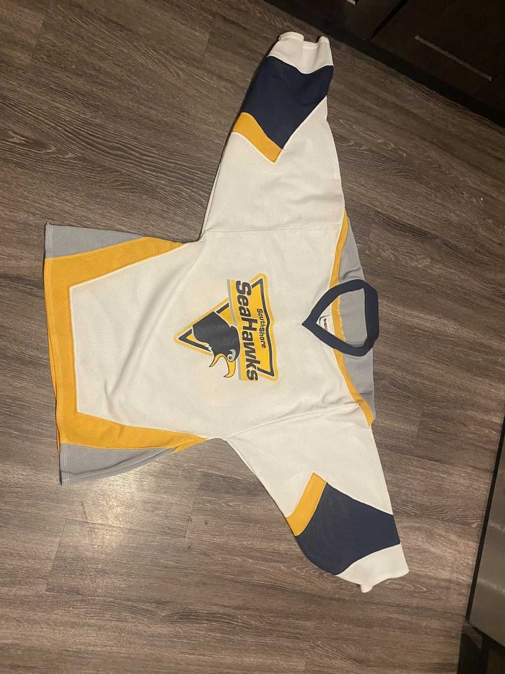 Irving 12 Canisius College White Navy Blue and Old Gold Hockey Jersey —  BORIZ