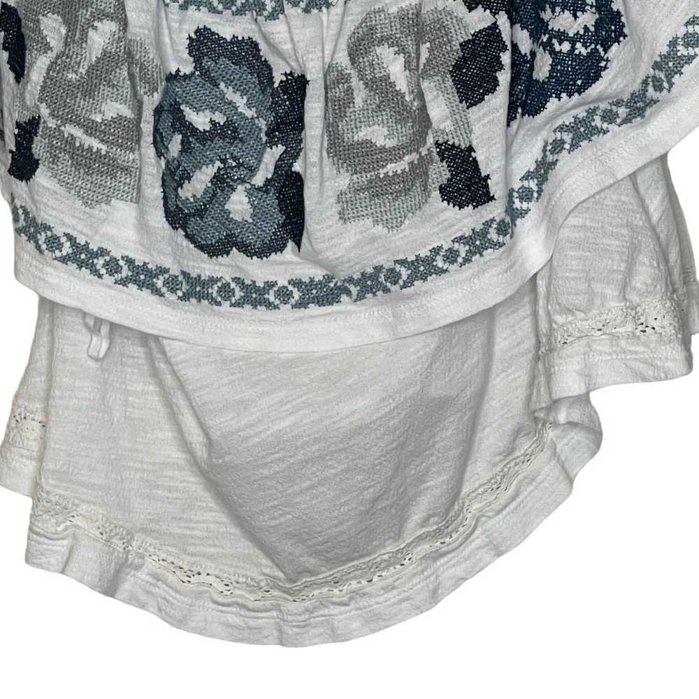 Free People Free People Top Small White Blue Gree… - image 4