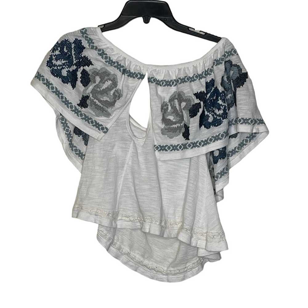 Free People Free People Top Small White Blue Gree… - image 8