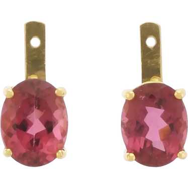 Luscious Pink Tourmaline Earring Jackets in 18k Y… - image 1