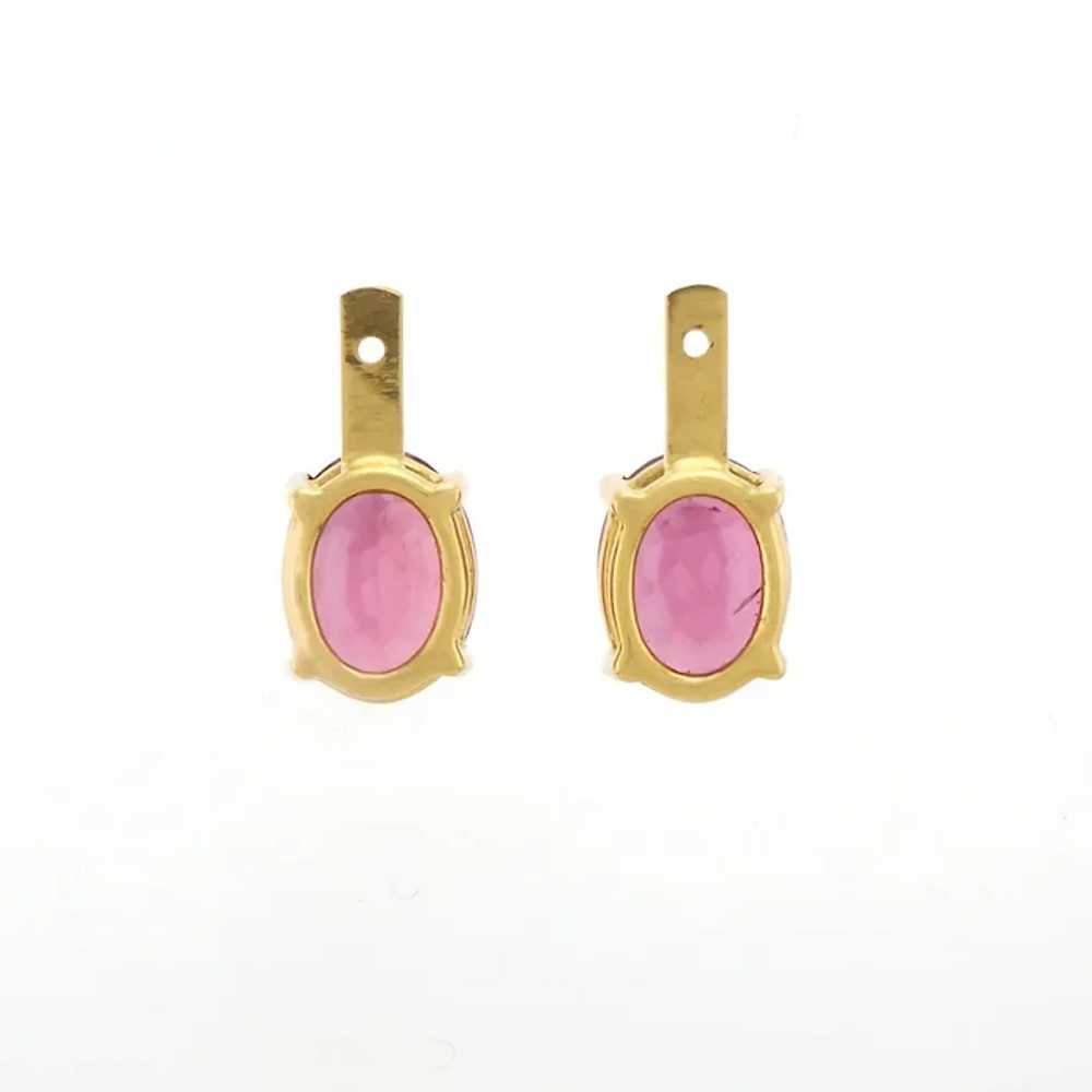 Luscious Pink Tourmaline Earring Jackets in 18k Y… - image 3