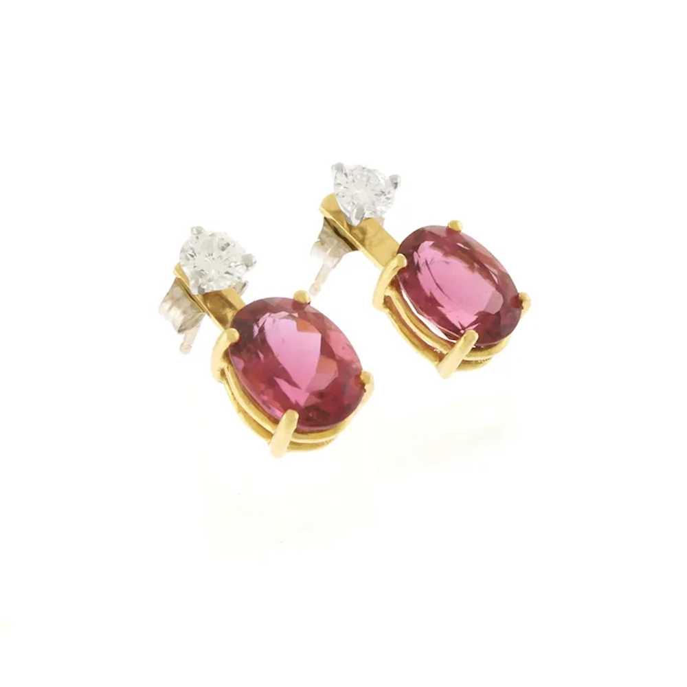 Luscious Pink Tourmaline Earring Jackets in 18k Y… - image 6