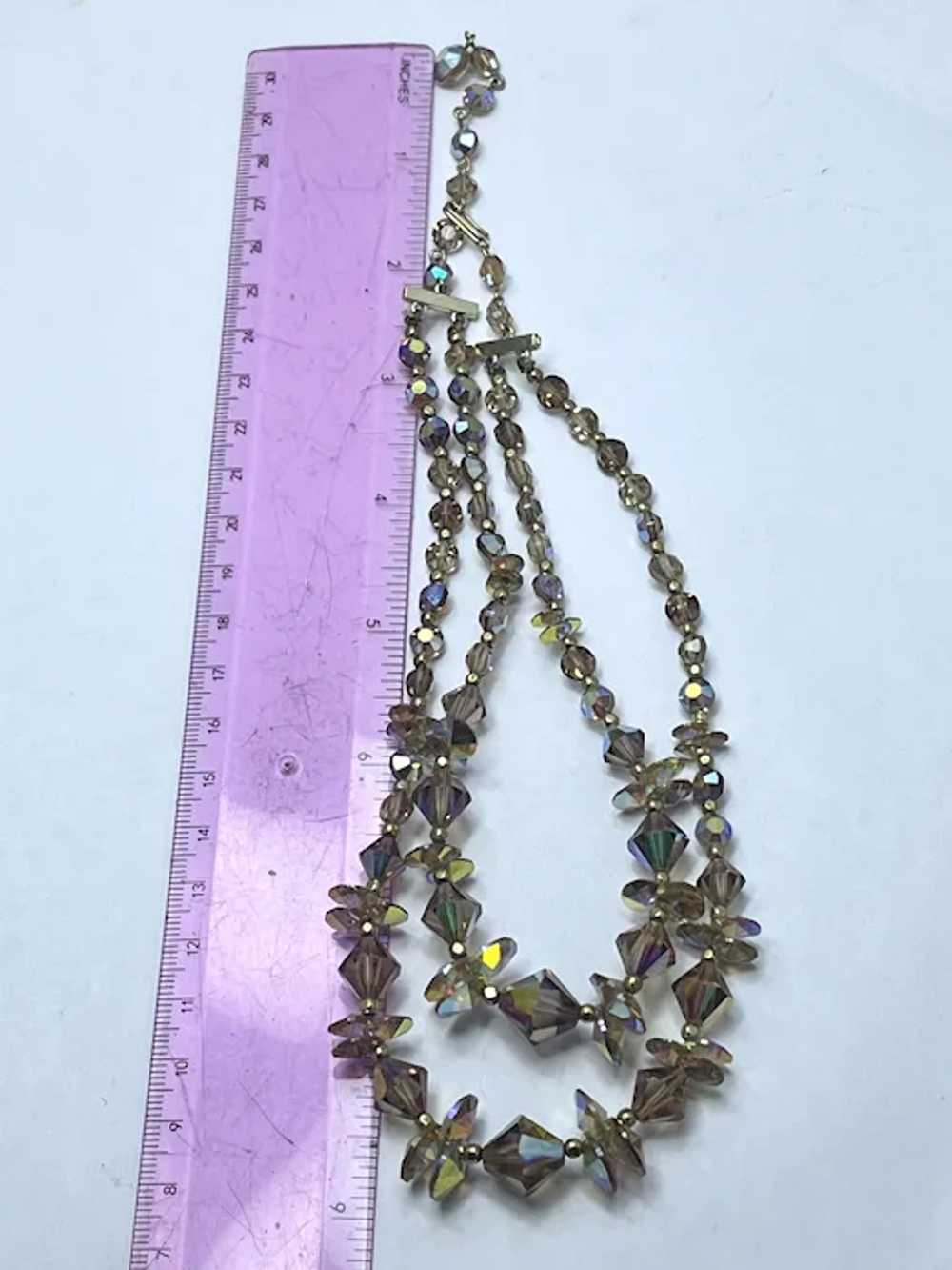 Vintage Faceted Crystal Glass Beaded Necklace - image 5