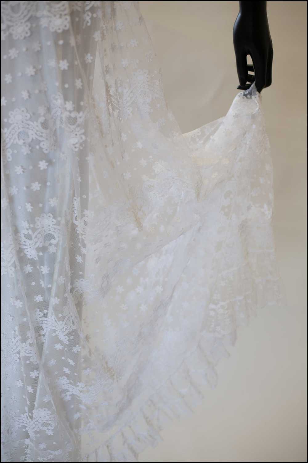 Vintage 1910s Edwardian White Lace Bridal Skirt - image 11