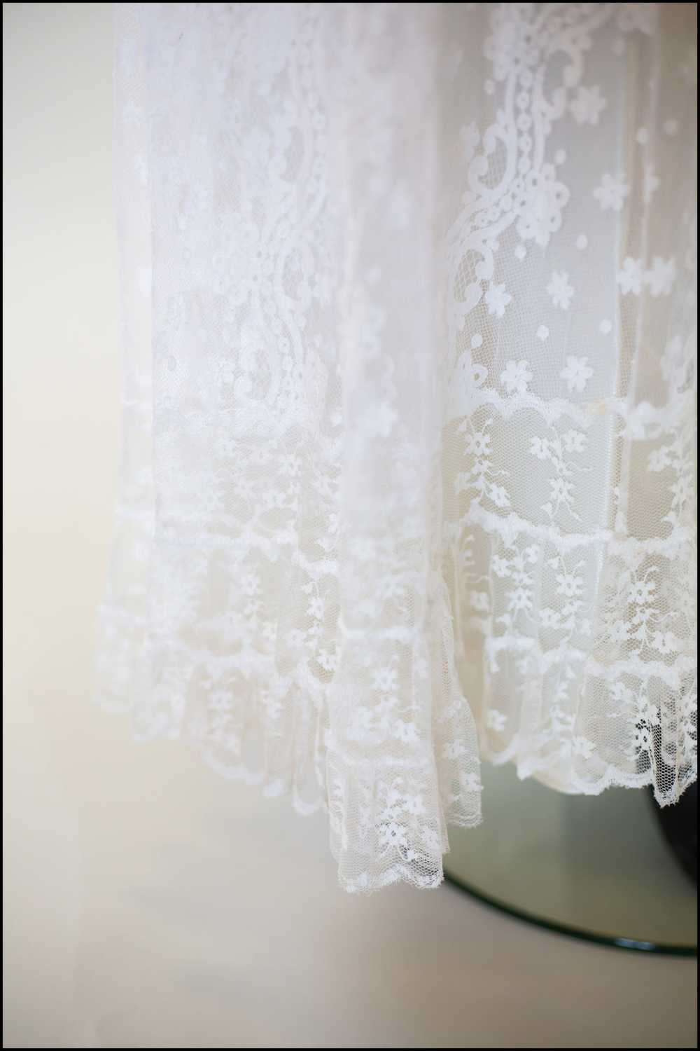 Vintage 1910s Edwardian White Lace Bridal Skirt - image 9