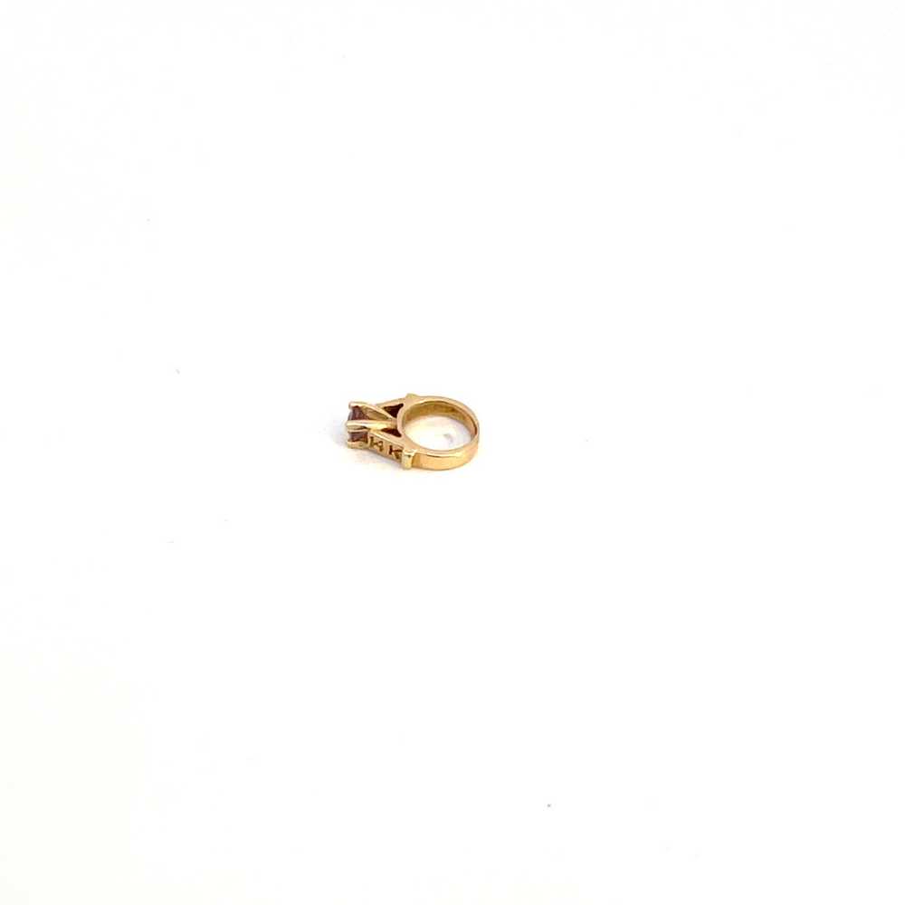 14k Yellow Gold Purple June Birthstone Charm Ring - image 2