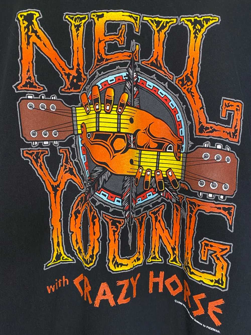 Vintage Neil Young Rock Band Shirt: XL - image 2