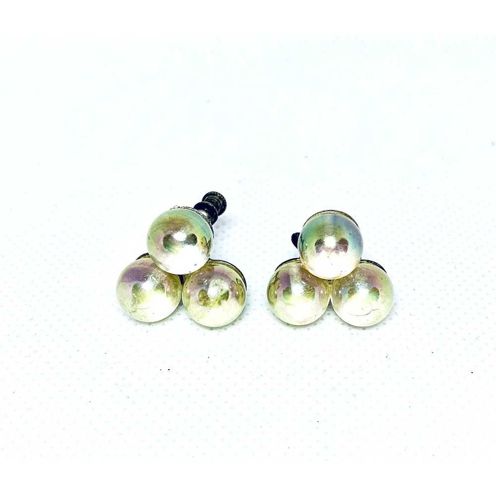 Vintage Antique. Earrings, 1940s, Bubble, glass, … - image 1