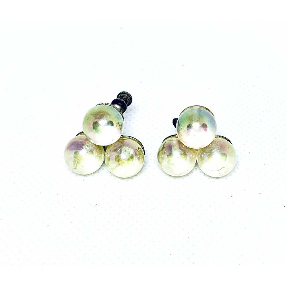 Vintage Antique. Earrings, 1940s, Bubble, glass, … - image 2