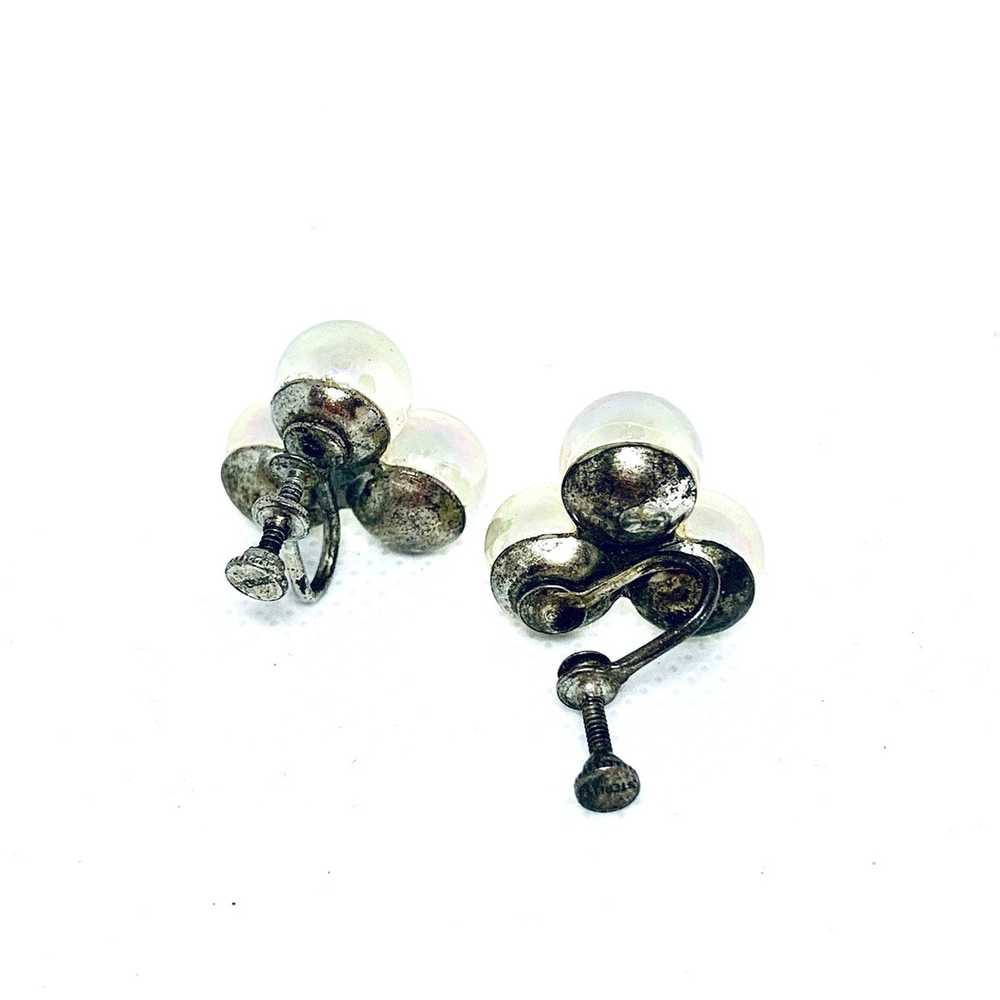 Vintage Antique. Earrings, 1940s, Bubble, glass, … - image 3