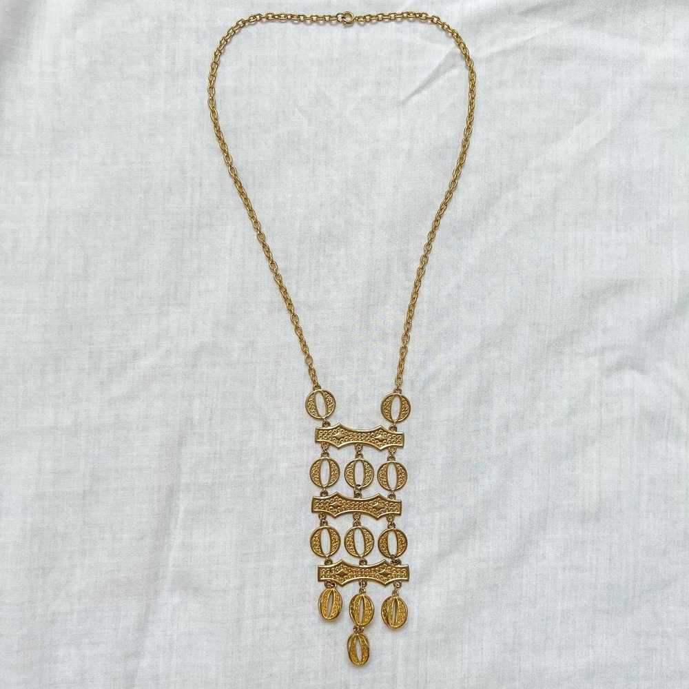 Vintage Vintage gold plated multilayered coin sta… - image 2