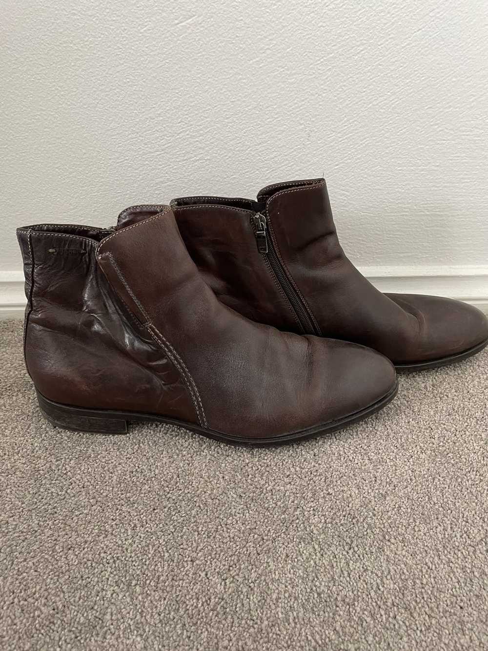 Joop! Joop brown leather side zip boots size 44 - image 2