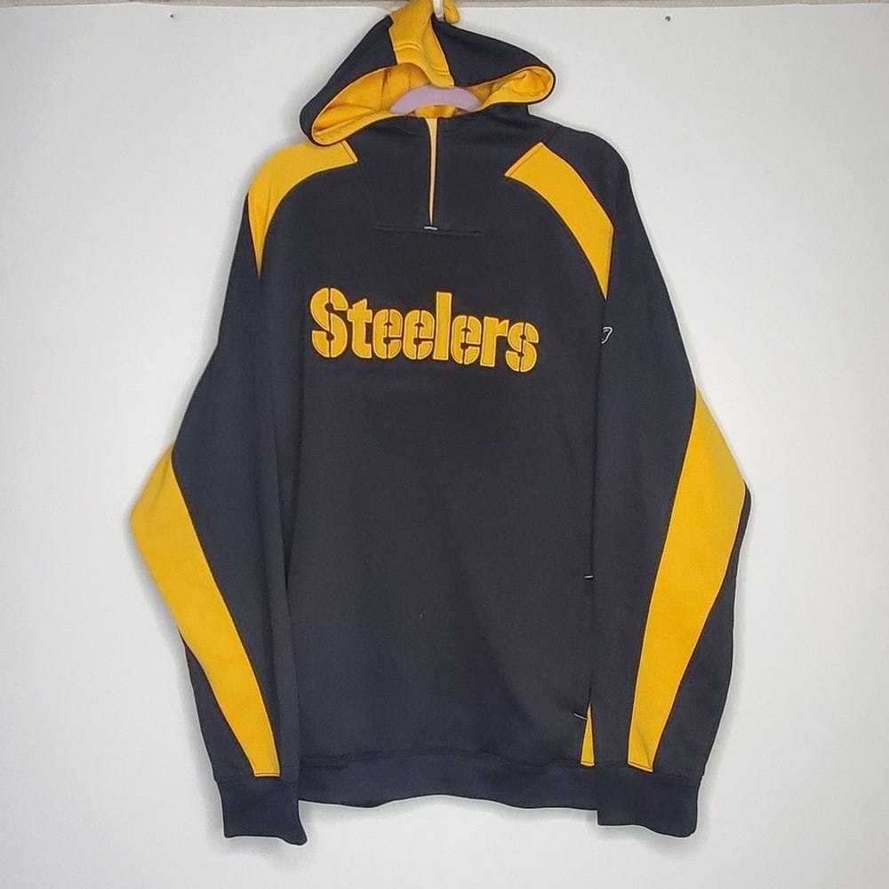 Reebok Mens NFL Football Pittsburgh Steelers Hoodie Hooded Sweatshirt,  Black 