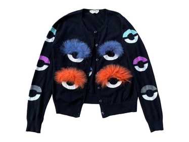 Fendi SUPER RARE Fendi Black Fox Fur Bug Eye Mons… - image 1