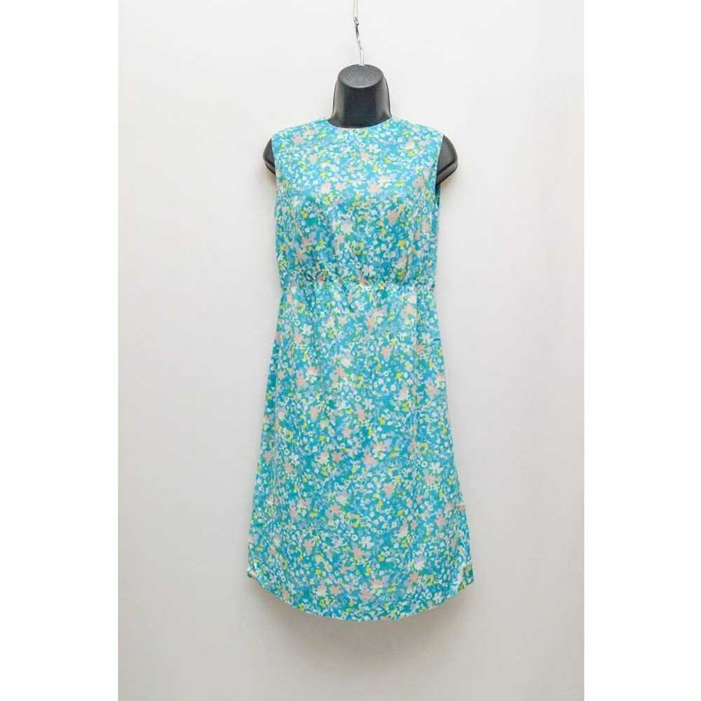 Vintage Vintage womens dress blue green S+ 70s - image 1