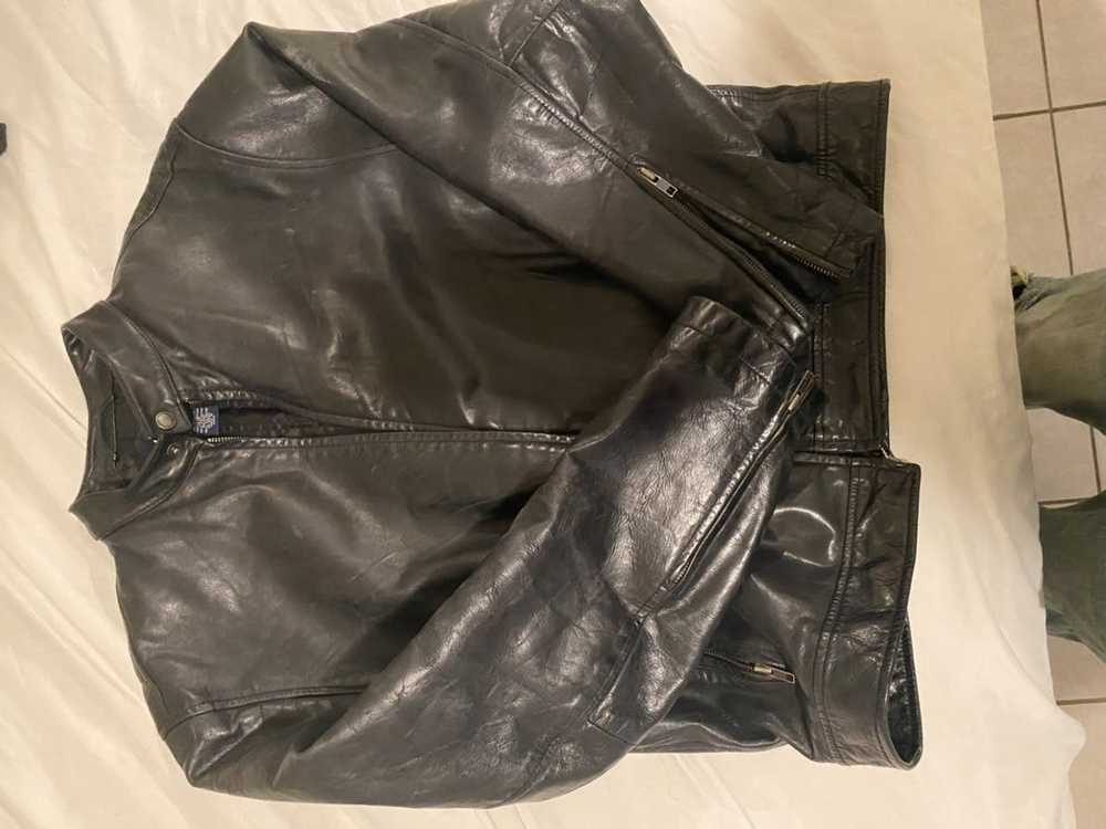 Gap Black vintage leather gap jacket - image 2