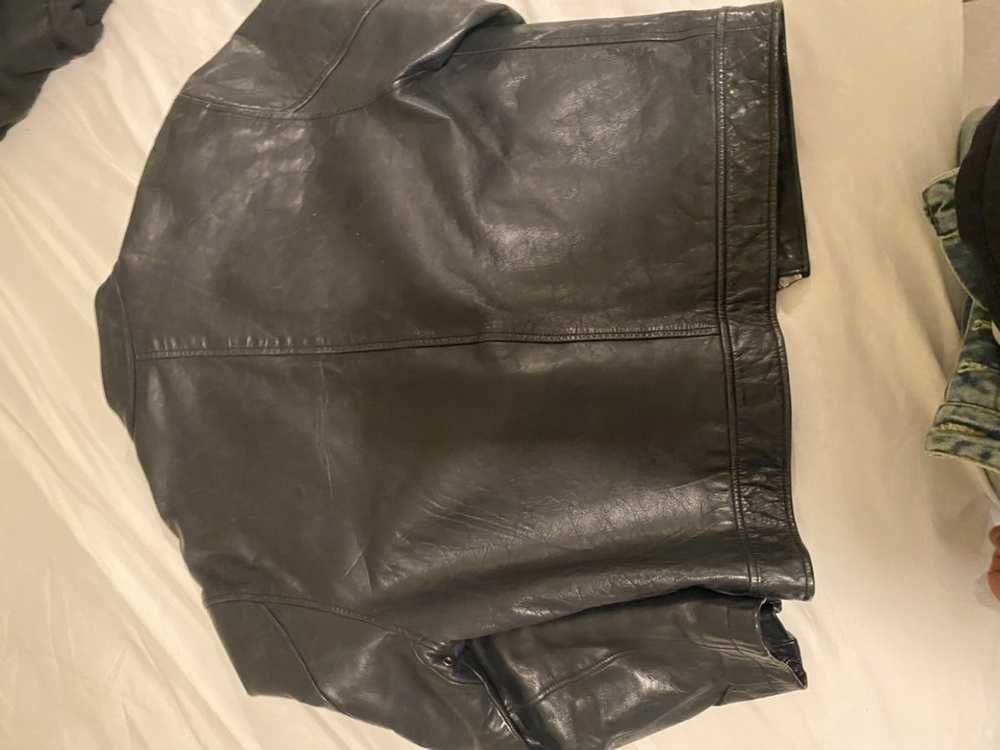 Gap Black vintage leather gap jacket - image 4