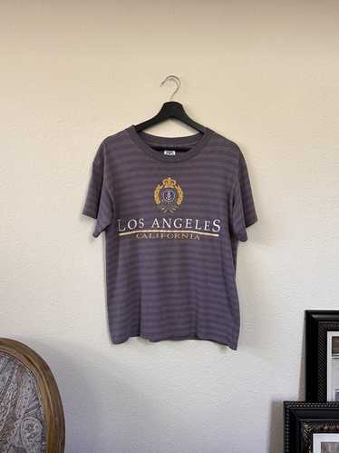 Vintage Los Angeles California Striped Purple Tee 