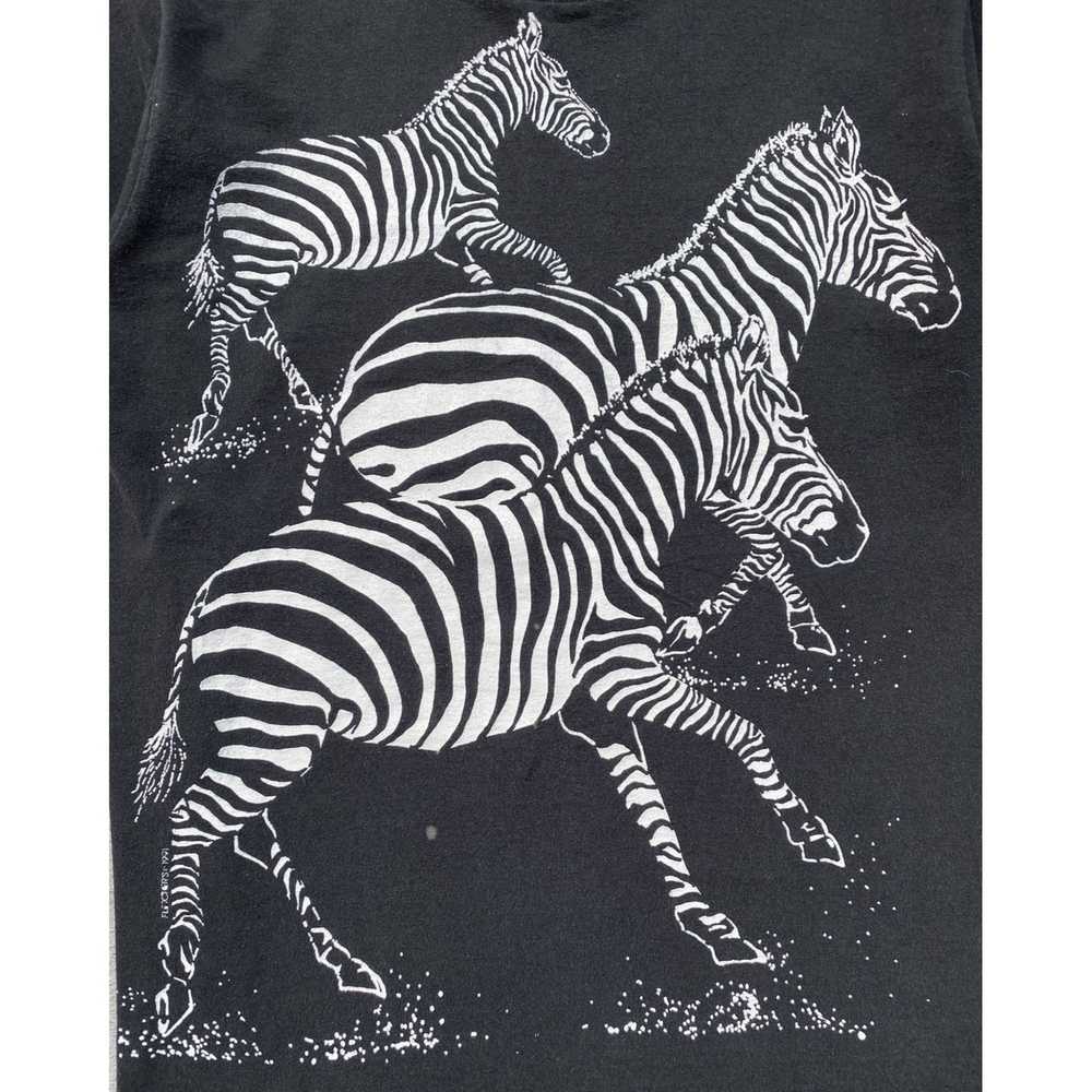 Vintage 1990s Zebra All Over Print Black Single S… - image 2