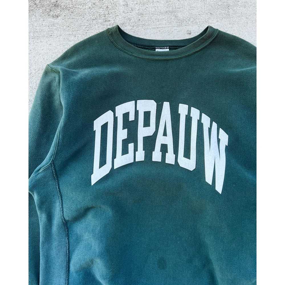 Champion × Vintage 1990s Depauw Sea Green Champio… - image 2