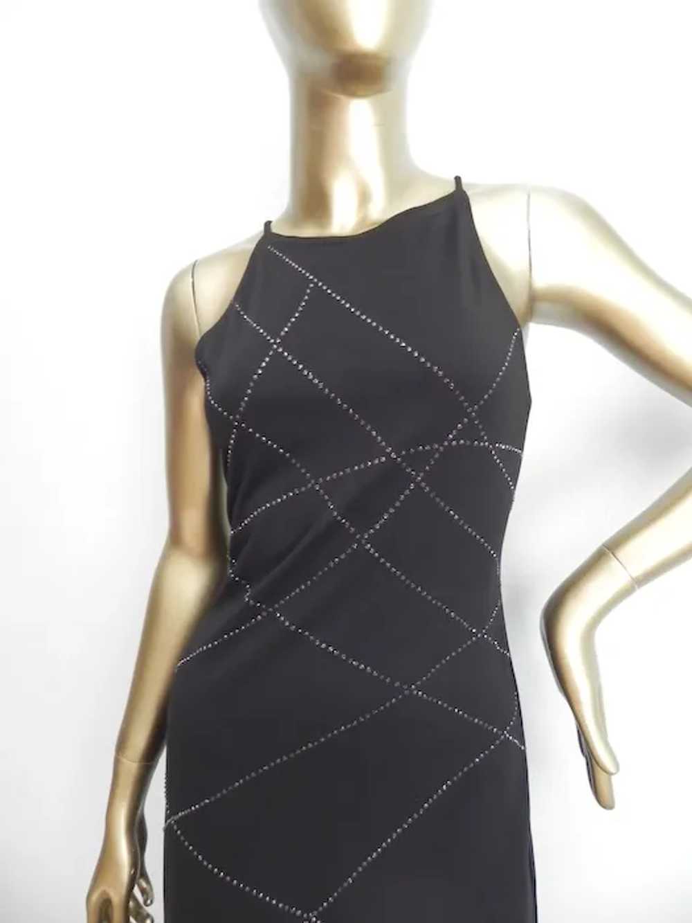 vintage black glittery Evening Gown \ sparkling m… - image 10