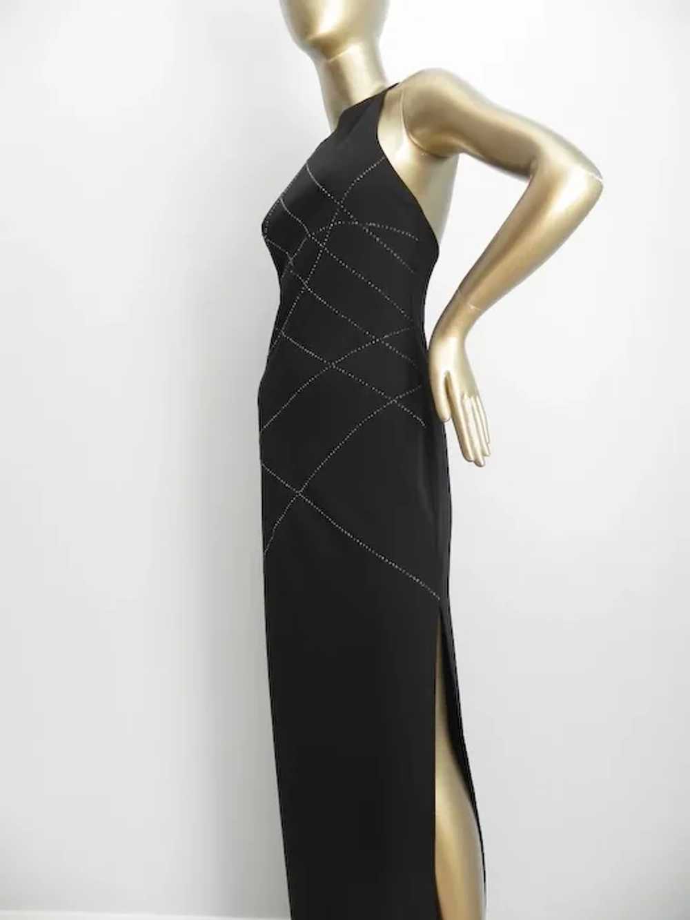 vintage black glittery Evening Gown \ sparkling m… - image 2