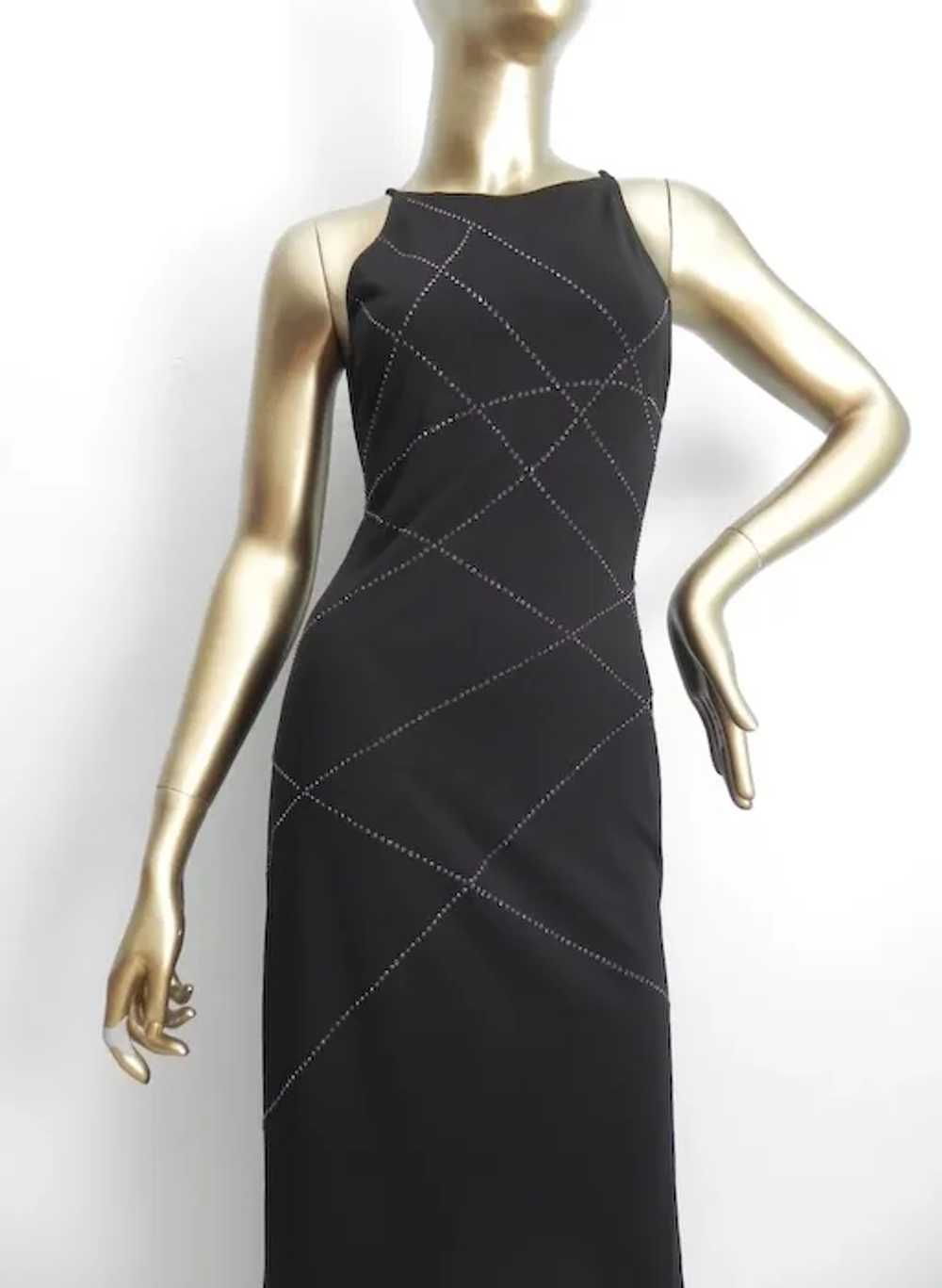 vintage black glittery Evening Gown \ sparkling m… - image 3
