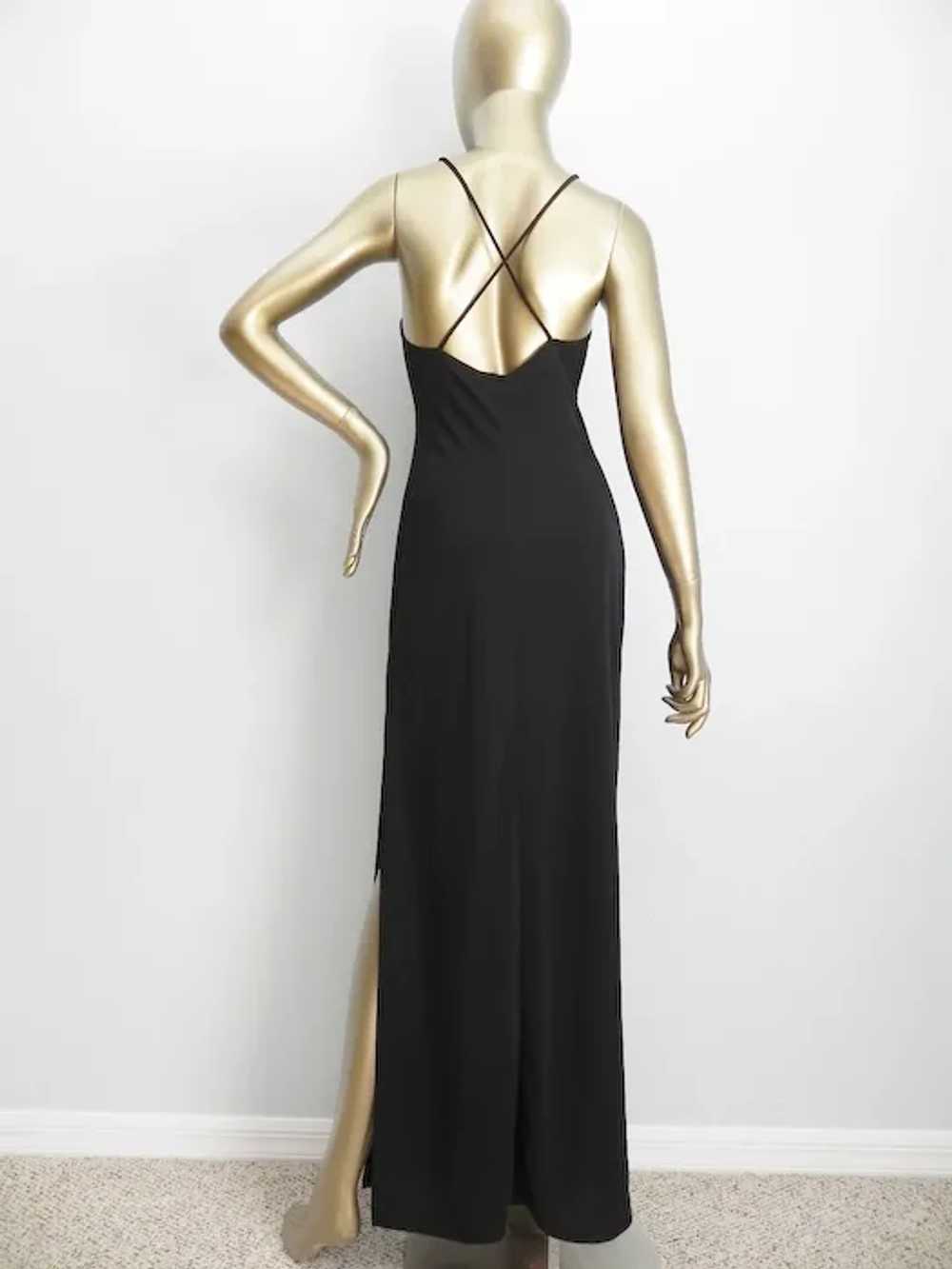 vintage black glittery Evening Gown \ sparkling m… - image 4