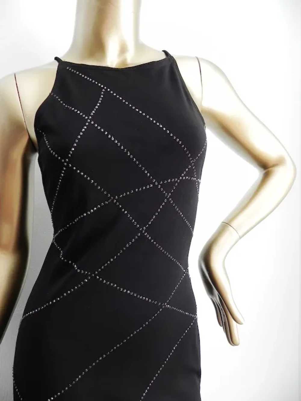 vintage black glittery Evening Gown \ sparkling m… - image 8
