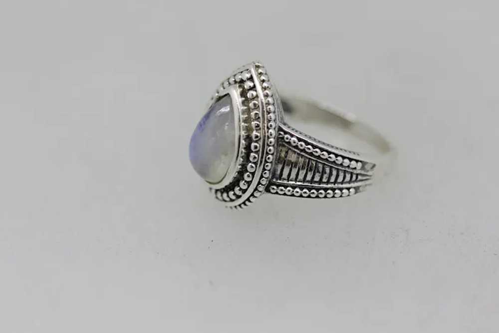 Sterling Silver Pear Shaped Moonstone Cocktail Ri… - image 2