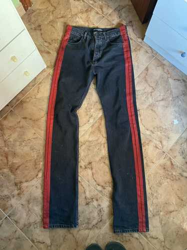 BALENCIAGA Red Stripe Denim Gem