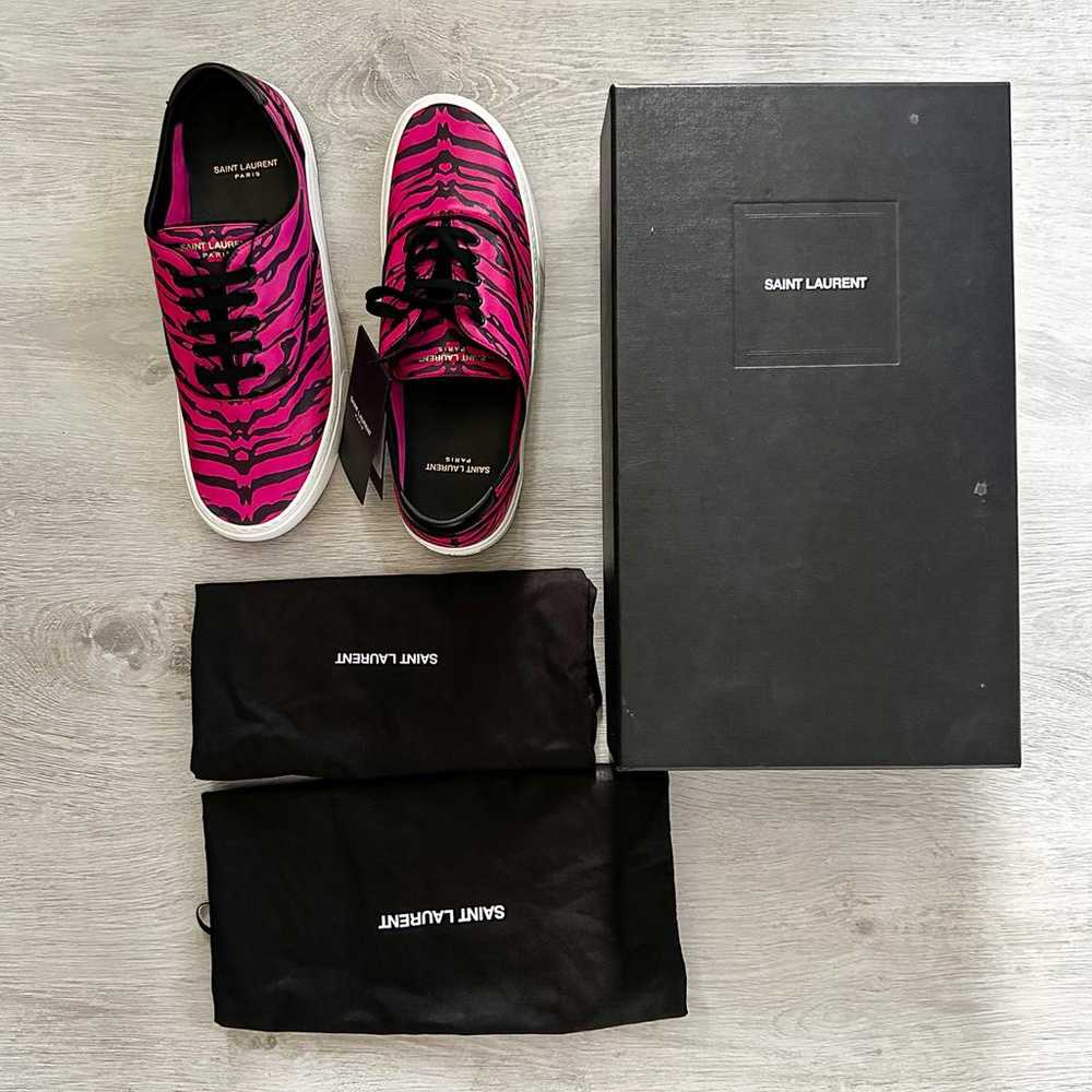 Saint Laurent Venice leather low trainers - image 2