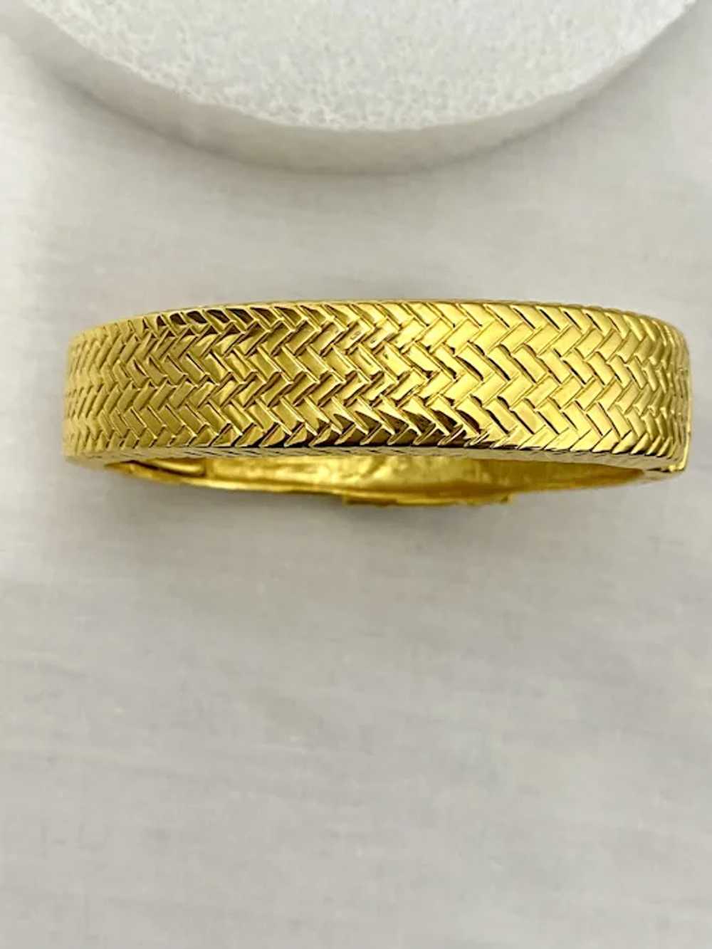 Nolan Miller Gold Tone Rhinestones Bangle Bracelet - image 3