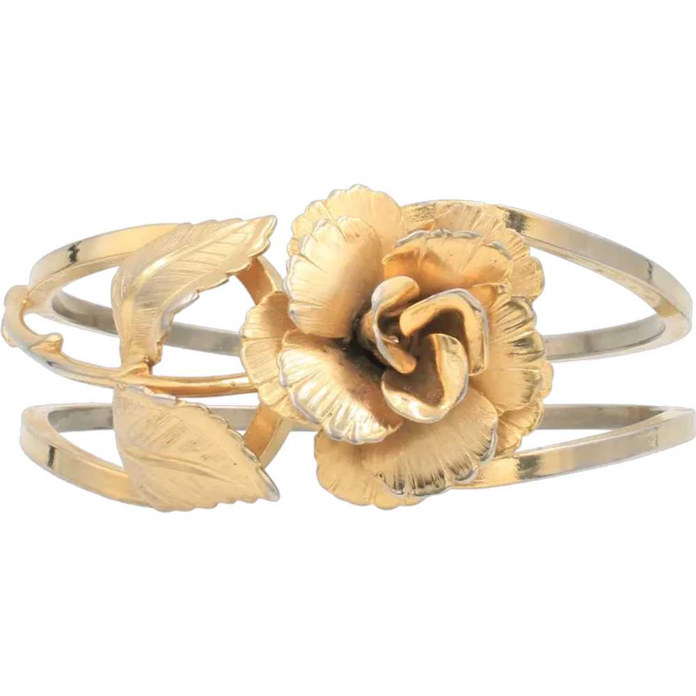 Bracelet Hinge Cuff Giovanni Rose Flower - image 1