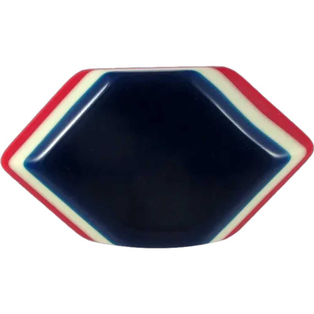 1930s-'40s Laminated Celluloid Brooch ~ Patriotic… - image 1