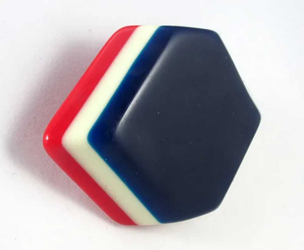 1930s-'40s Laminated Celluloid Brooch ~ Patriotic… - image 2