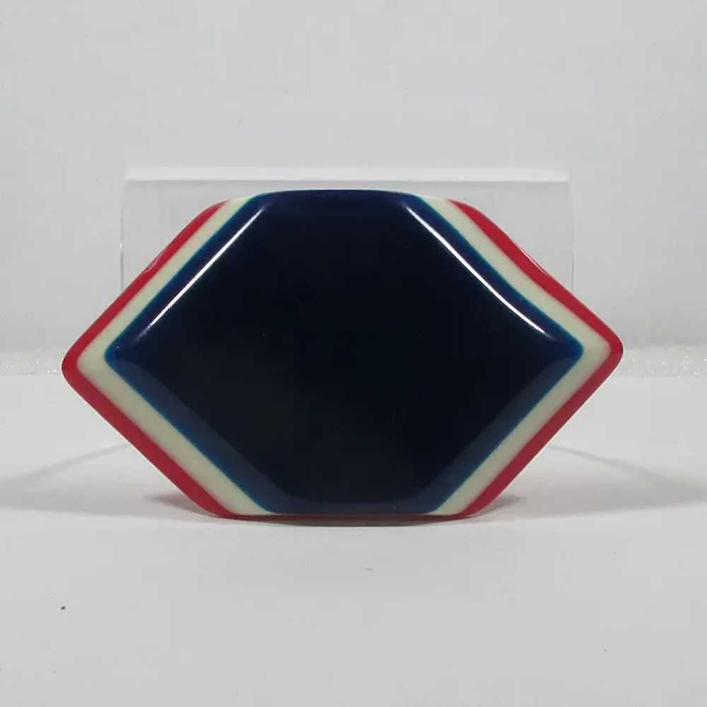 1930s-'40s Laminated Celluloid Brooch ~ Patriotic… - image 3