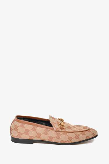 Gucci Brown GG Canvas 'Jordaan' Horsebit Loafers … - image 1