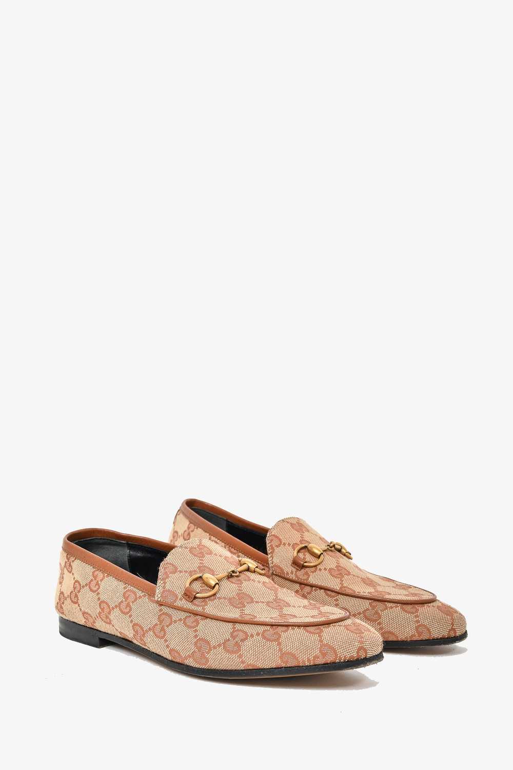 Gucci Brown GG Canvas 'Jordaan' Horsebit Loafers … - image 2